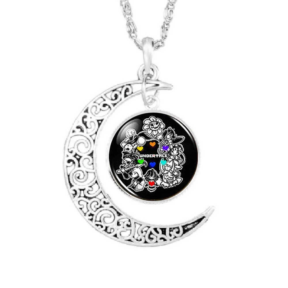 Фанаты Undertale игра геймер игровое ожерелье стимпанк Кулон Луна Ожерелье 1 шт./лот