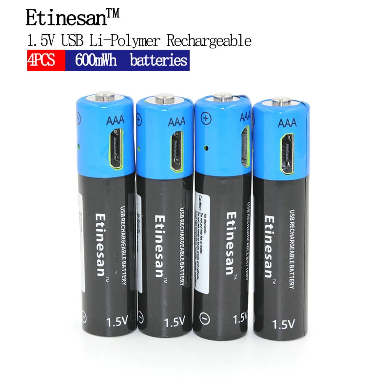 Новый аккумулятор! 4 шт./лот Etinesan 1 5 V AAA 600mwh литий-полимерная литий-ионная