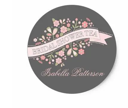 

1.5inch Sweet Flowers Bridal Shower Tea Party Sticker