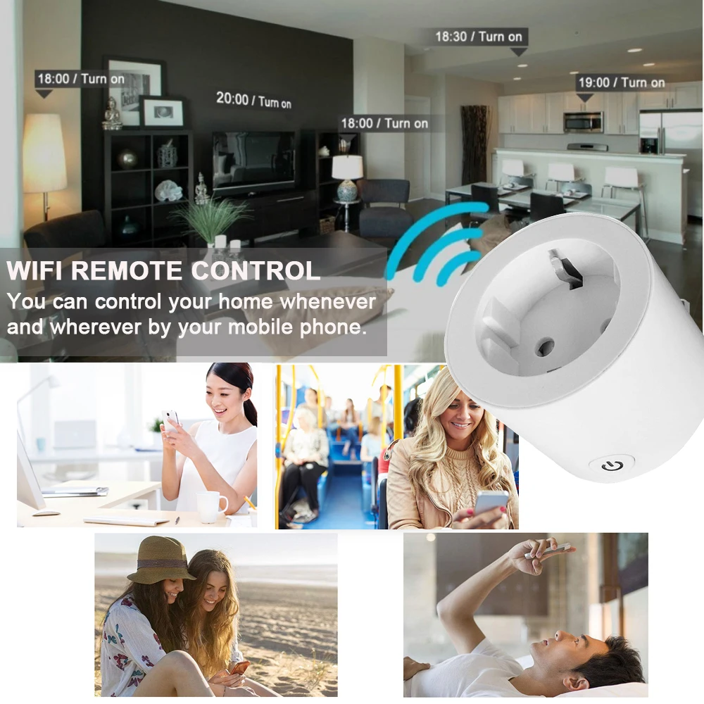 WIFI умная штепсельная вилка ЕС Универсальный пульт дистанционного управления wifi
