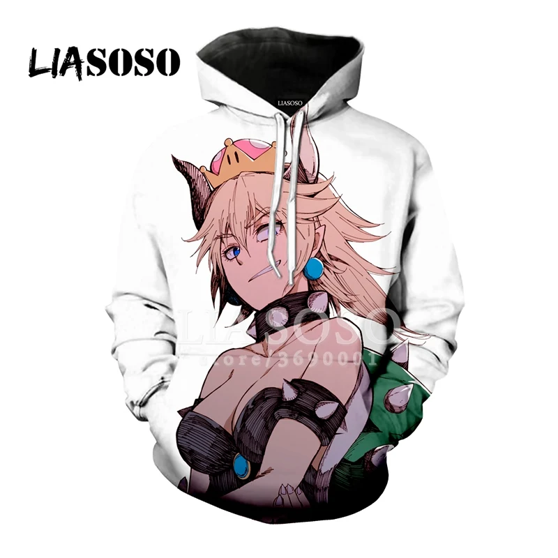 LIASOSO 3D принт для женщин и мужчин Аниме Сексуальная девушка Bowsette темная принцесса