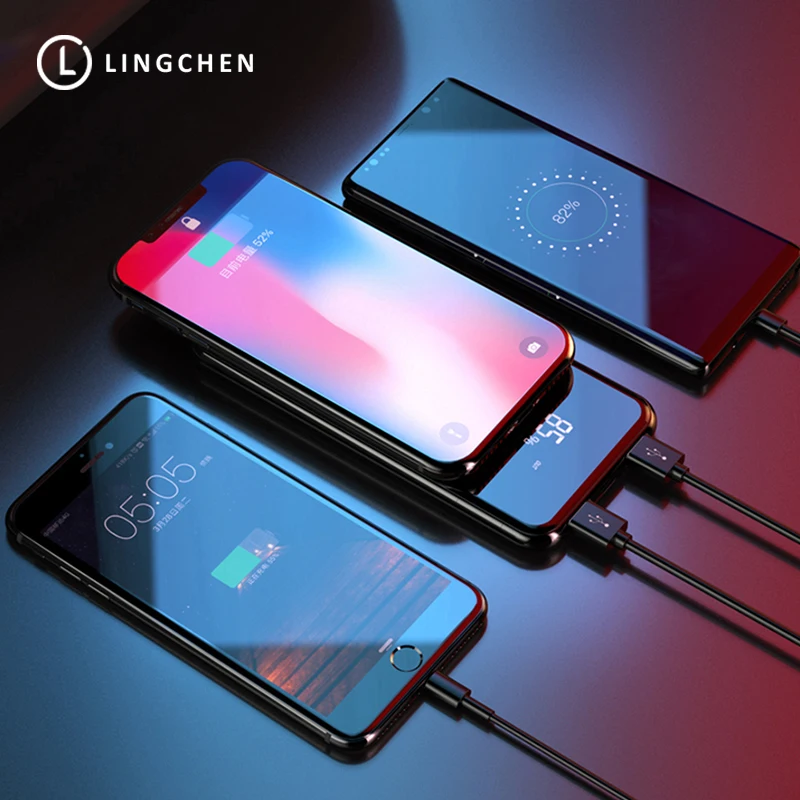 LINGCHEN 10000 мАч беспроводное зарядное устройство внешний аккумулятор для iPhone