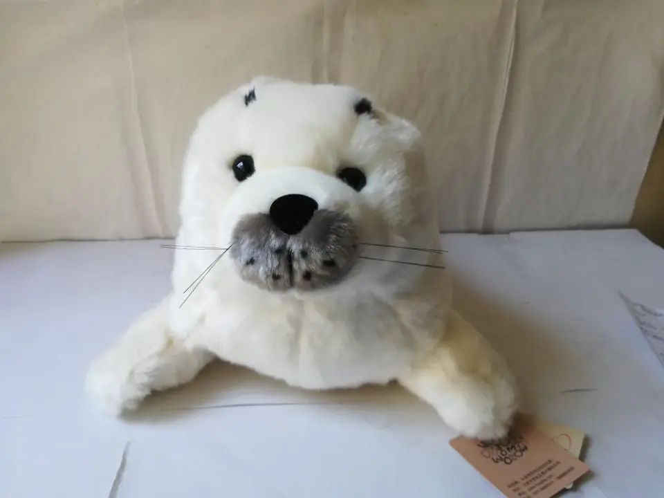 

white cartoon seal plush toy large 42cm soft doll throw pillow Christmas gift w0300