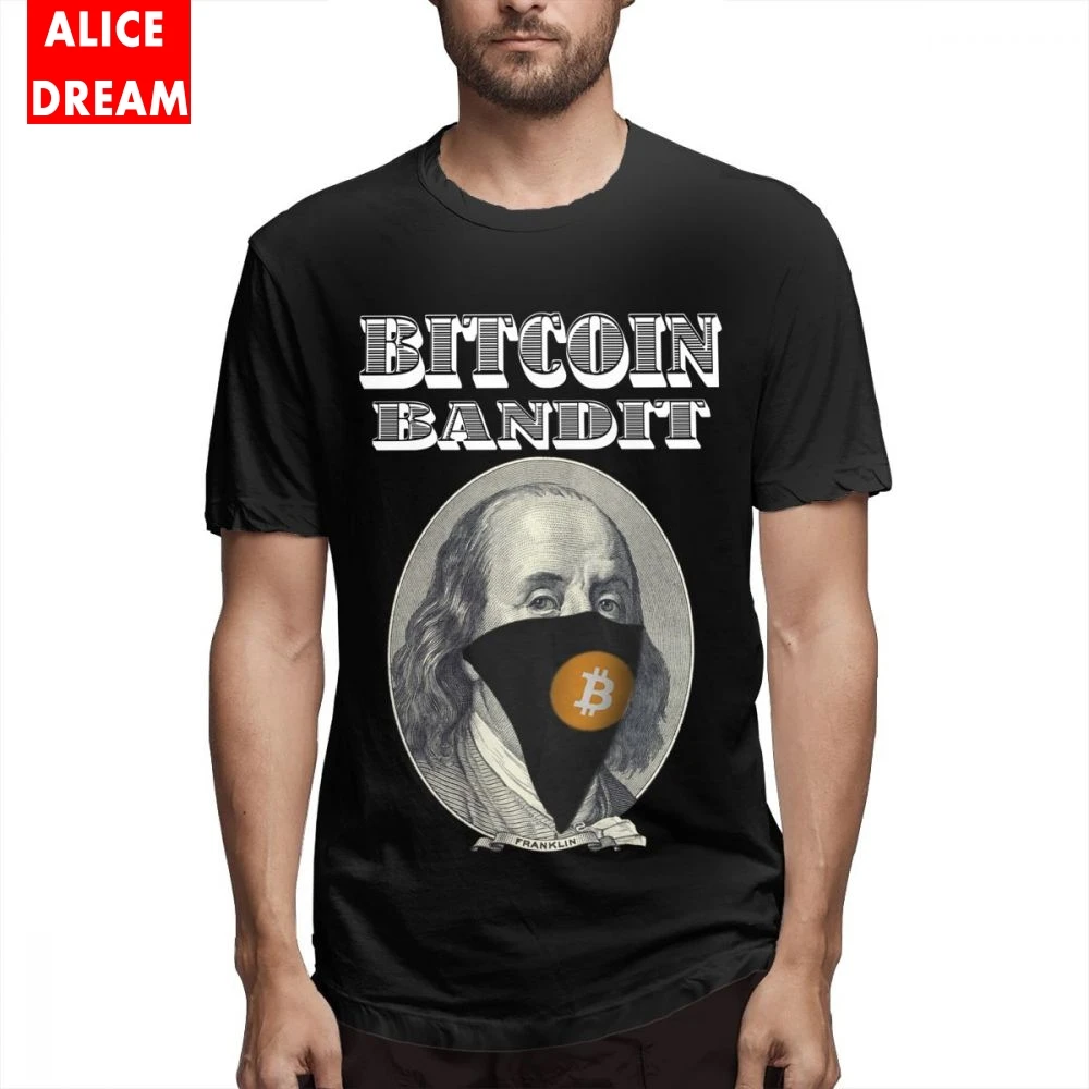 Новое поступление Футболка Топ Дизайн Биткойн бандит футболка унисекс модная с