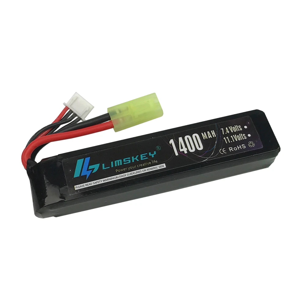 Limskey Lipo аккумулятор 11 1 В 1400 мАч 25C Mini для страйкбольных пневматических пистолетов