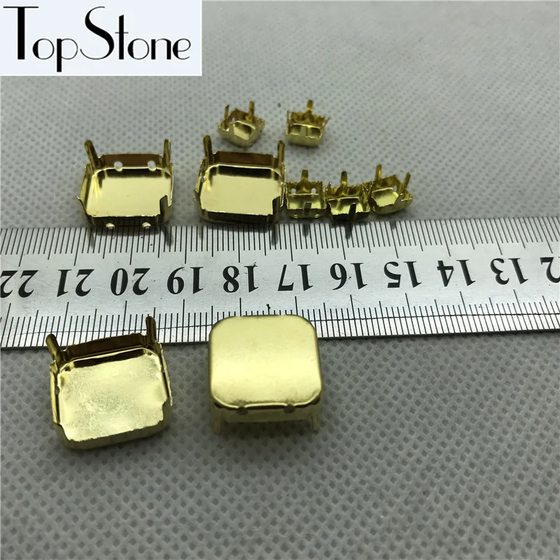 Квадратный восьмиугольный металлический поднос для чашек Серебристые/латунные