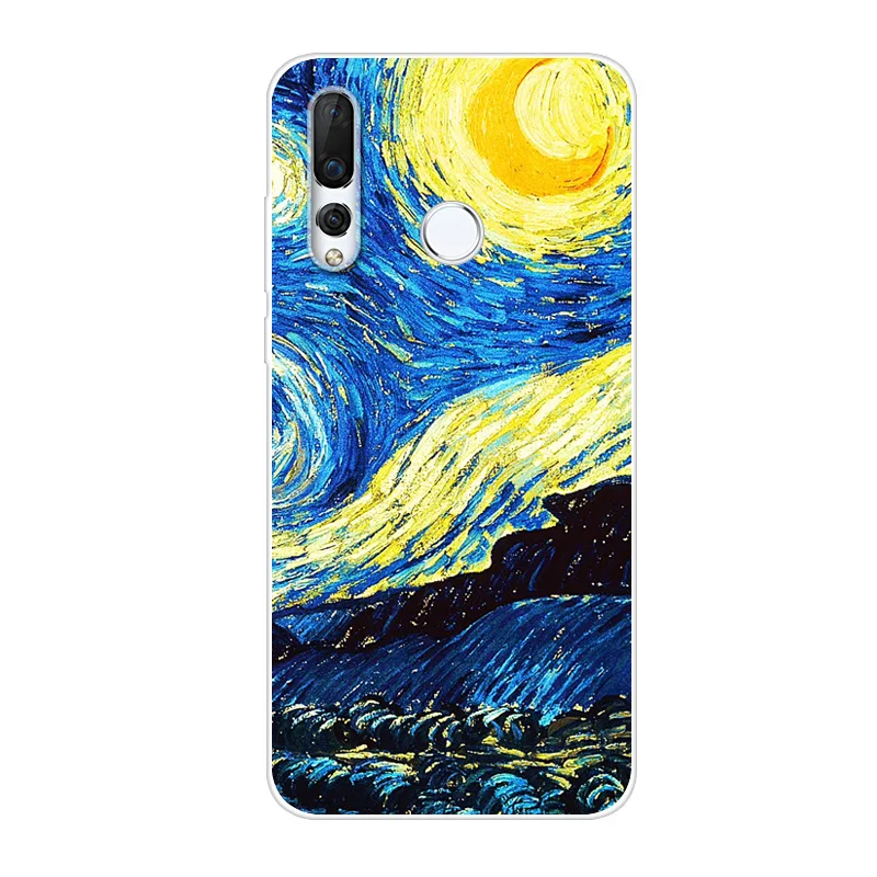 Phone Case For Huawei Nova 3 4 Soft Silicone TPU Fashion Flower Painted Back Cover |