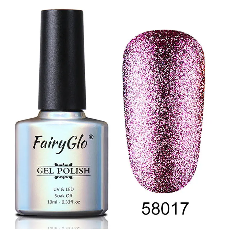 FairyGlo, 10 мл, блестящий Гель-лак для ногтей, блестящий УФ-Гель-лак, замачиваемый, Полупостоянный Гель-лак для ногтей, эмалированный лак - Цвет: BJJ58017