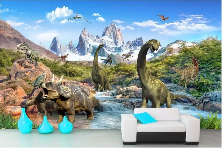 Настенные 3d обои на заказ нетканые фрески с рисунком древнего Юрского периода