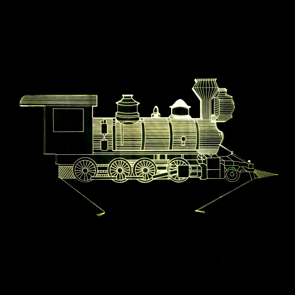 Новый маленький поезд 3d светильник 7 цветов сенсорный пульт подарок для детей