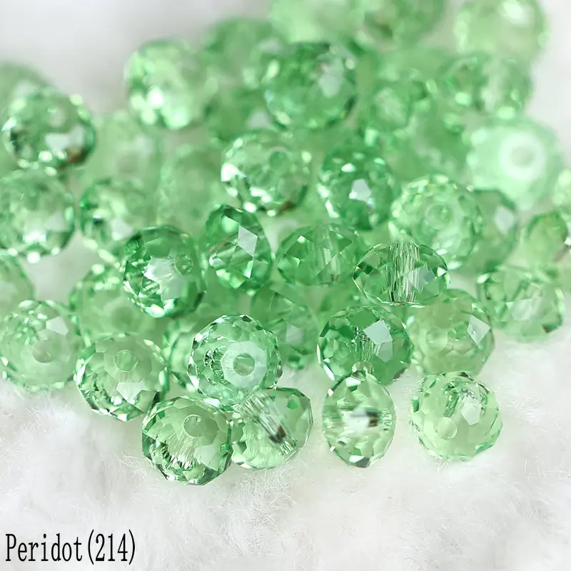 Peridot(213) 10 шт. 6 мм супер блестящие 5040 Австрийские хрустальные бусины Рондель граненые бусины стеклянные свободные бусины для самостоя - Цвет: Peridot(213)