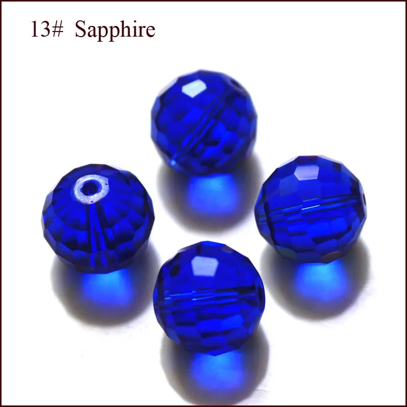 sapphire Смешанные цвета, верх AAA, 10 мм, 100 шт, Rondelle, австрийские граненые стеклянные бусины, Свободные Круглые бусины для изготовления ювелирных изделий - Цвет: sapphire