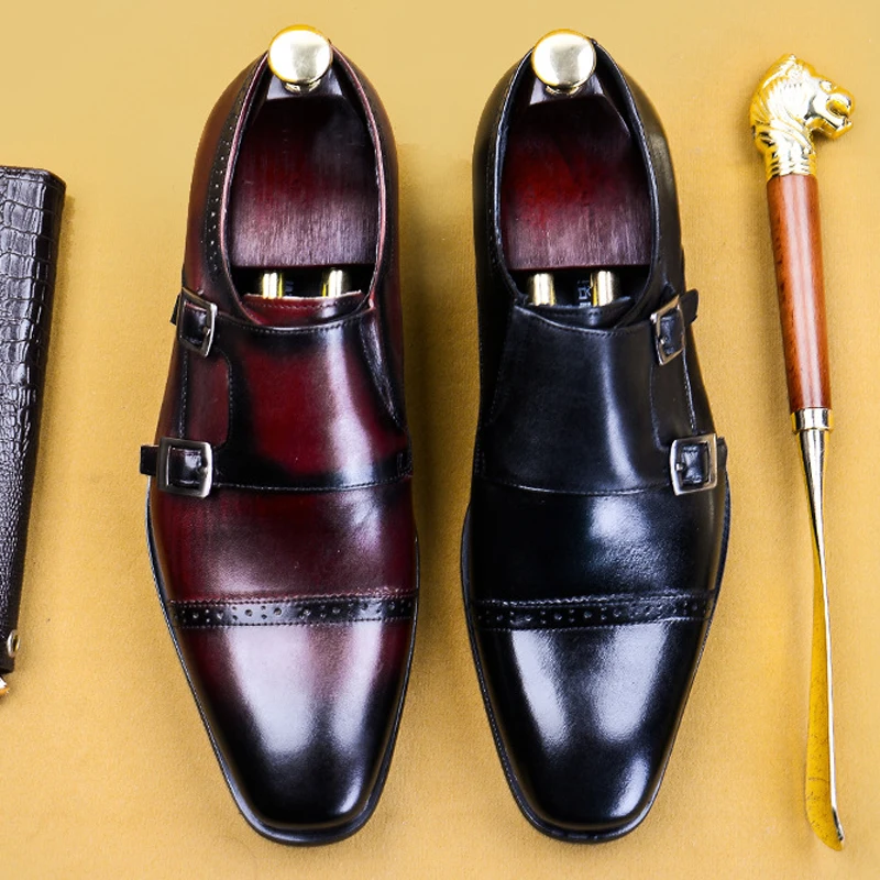 Мужские полуботинки из натуральной кожи с круглым носком | Обувь