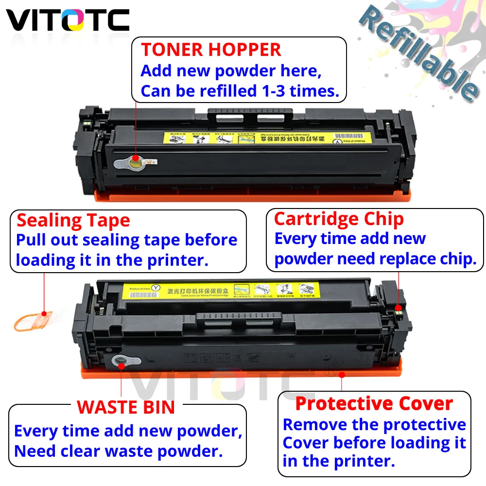 Картридж с тонером 204A CF510A CF511A CF512A CF513A совместимый HP Color LaserJet Pro M154 MFP M180 M180n M181 M181fw |