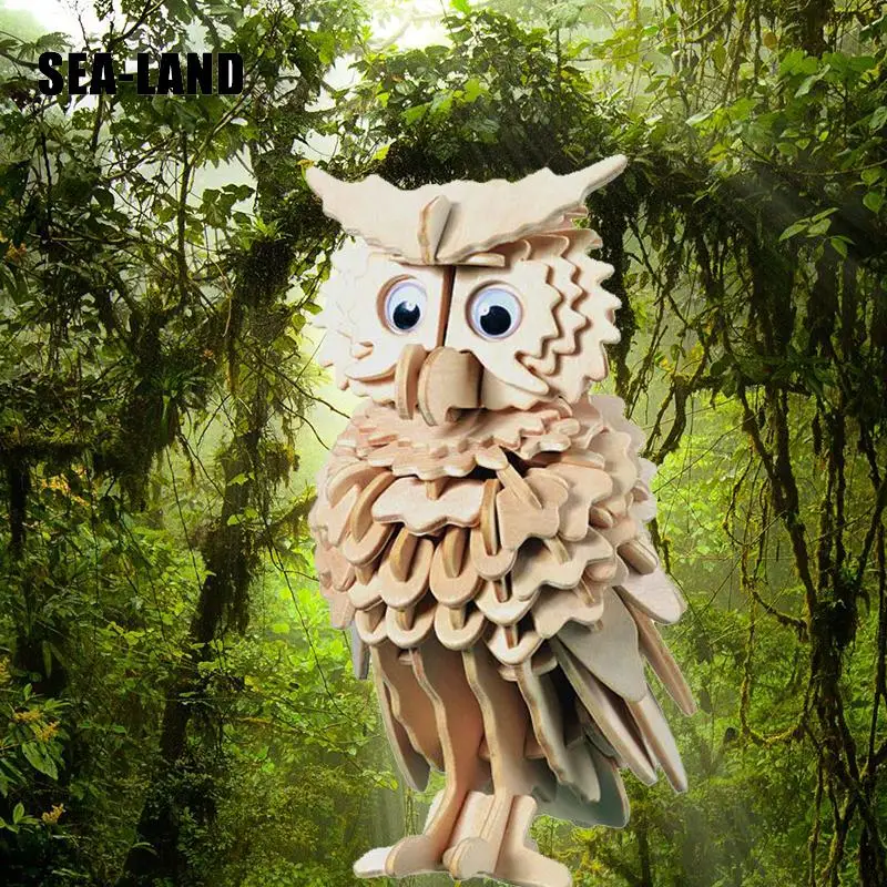 Игрушки для детей 3D головоломки DIY деревянные Волшебные животные детские игрушки
