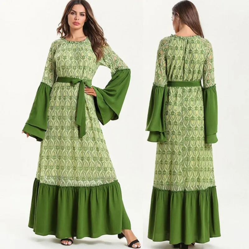 Летнее платье кафтан абайя Дубай Турция ислам мусульманский