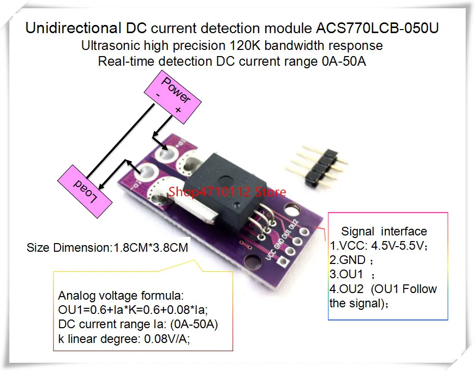 Новинка 1 шт./Лот Φ ACS770 ACS770LCB 050U полоса пропускания 120 кГц DC: 0 50 A 08 В/1 А|Аксессуары