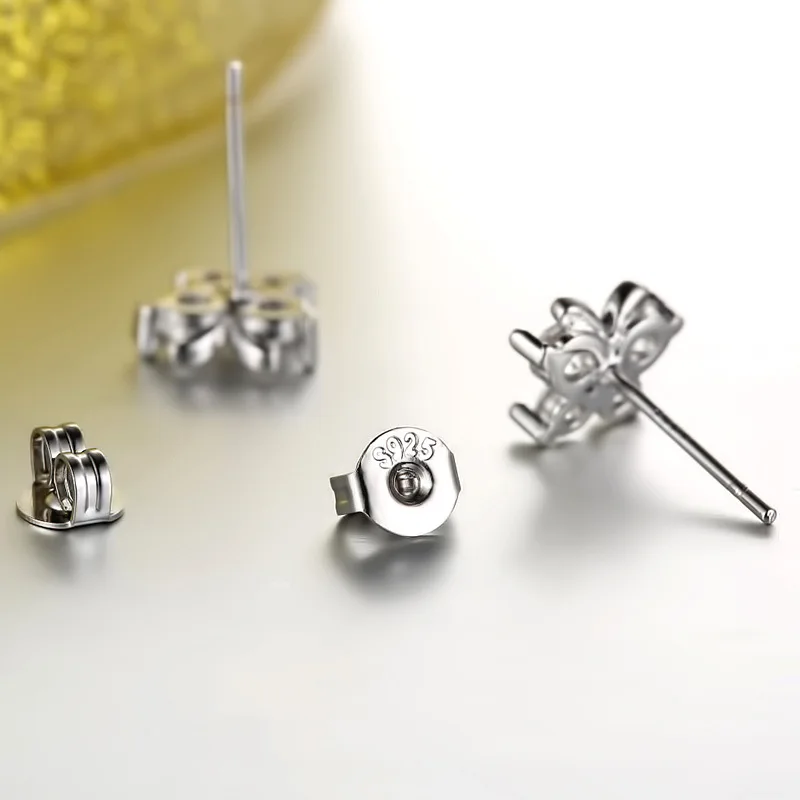 Женские серьги гвоздики из серебра 2017 пробы с фианитами|silver stud earrings|sterling silver