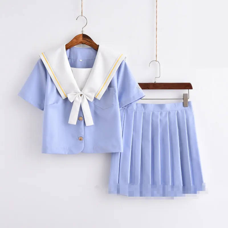 Новая японская школьная форма 3 цветов Аниме матросский костюм Топы + галстук