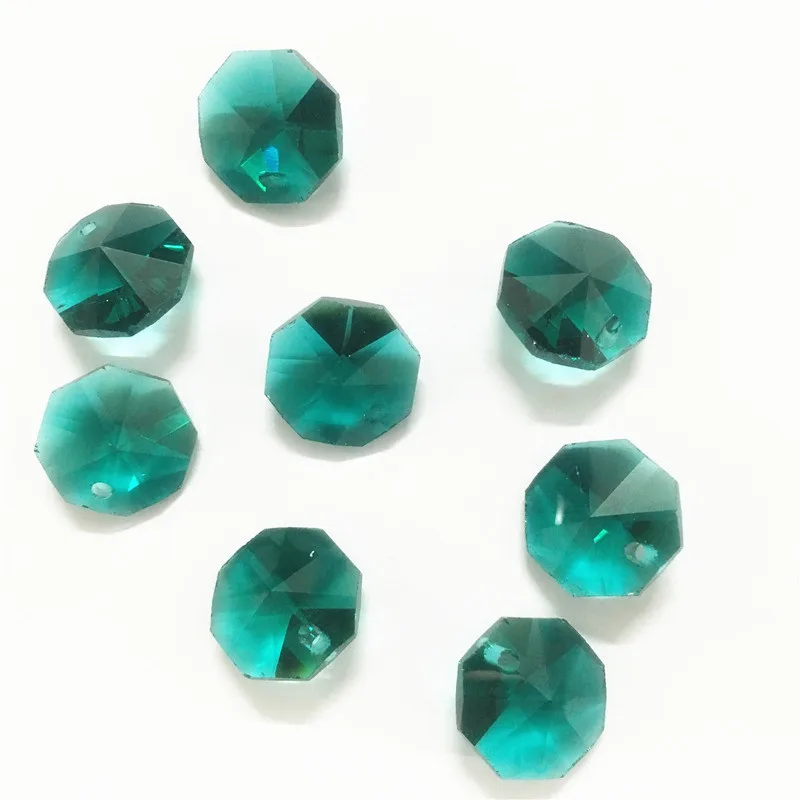 14 мм стеклянные Восьмиугольные кристаллы 1 отверстие 2000 шт рождественские