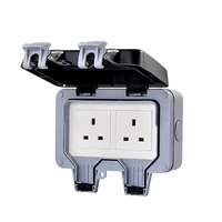 ip66 waterproof series wall switch socket two 13a double british standard outdoor bathroom1 pcs