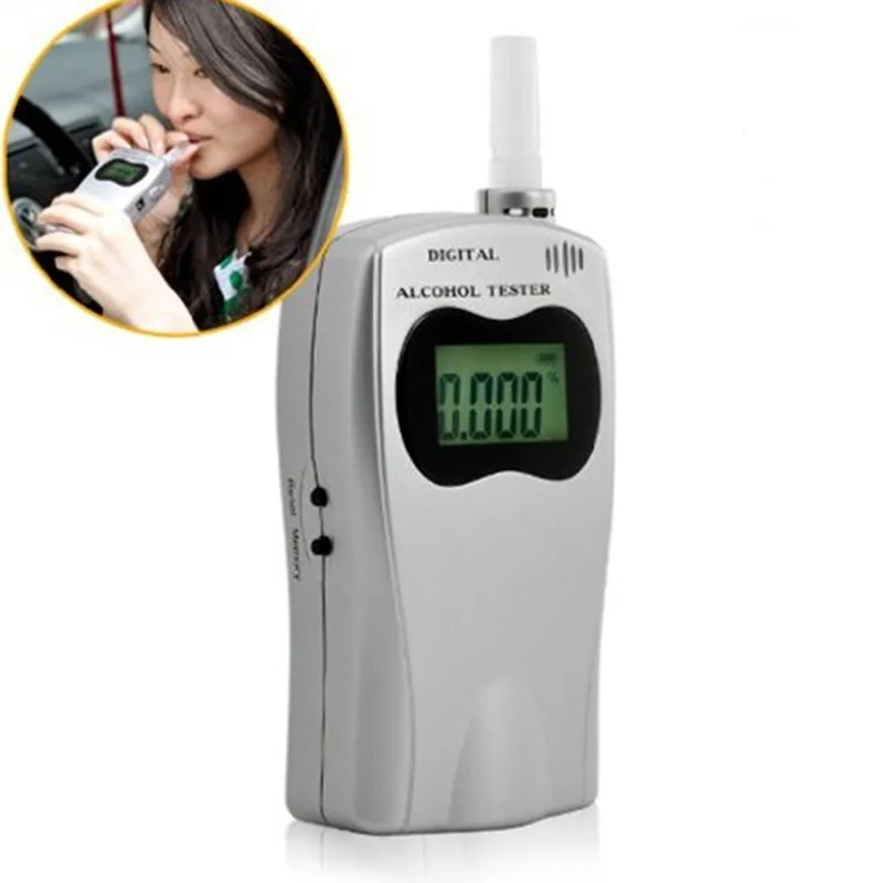 

Professional Alcohol Detector Digital Breath Alcohol Tester 5 Mouthpieces Breathalyzer with LCD Screen Powered By USB Charger