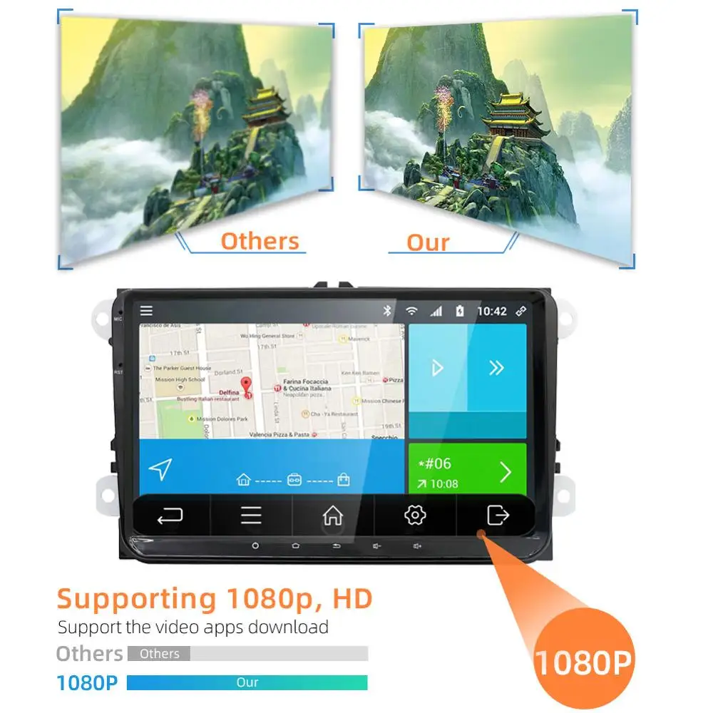 Bosion Android 10 2Din автомобильный DVD для Volkswagen/Golf/Polo/Tiguan/Passat/leon/Skoda/Octavia Радио GPS
