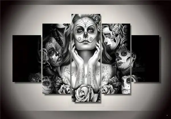 Художественная картина напечатанная День мертвых лиц Картина на холсте