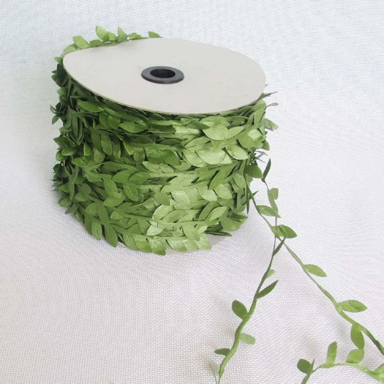 10 ярдов моделирование зеленые листья Плетения Из пеньковой веревки DIY Одежда для