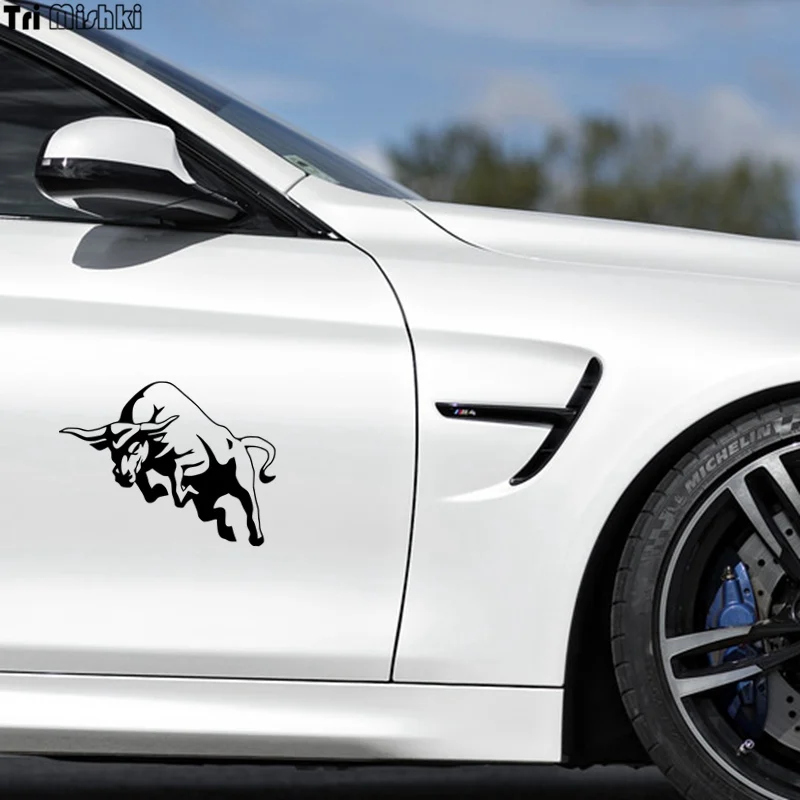 Tri Mishki HZX405 14.7*20см Прыгающий бык наклейки на авто автомобиль наклейка