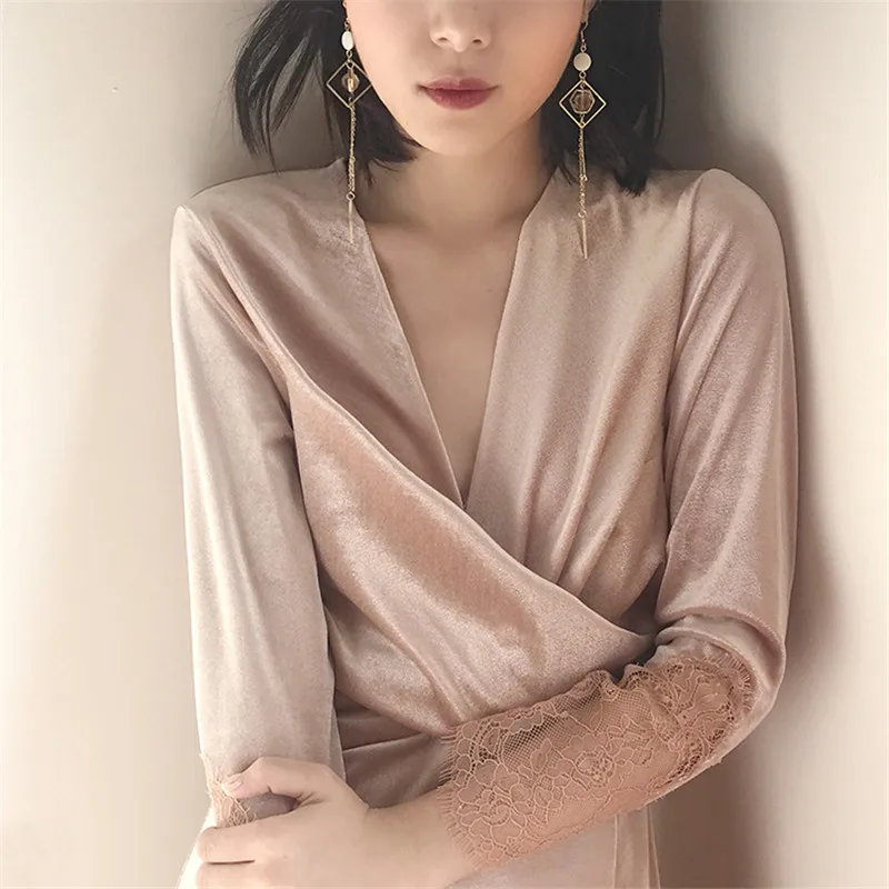 XUANRAN Elegant pink color long tassel dangle earring shell crystal beads Geometric drop for women charm accessories | Украшения и