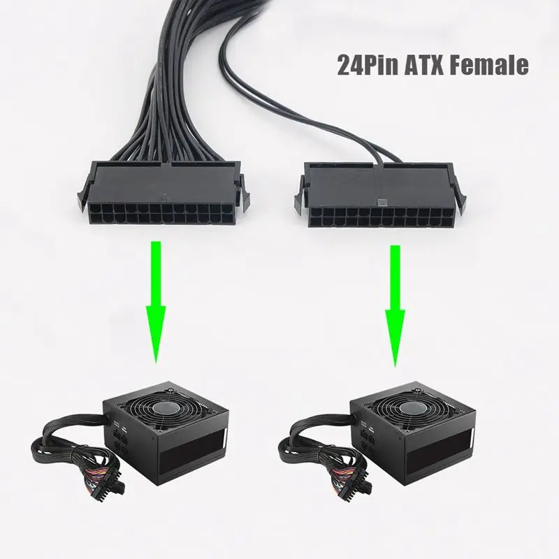 Сплиттер источника питания двойной блок кабель адаптер 24 Pin 20 + 4 ATX материнской