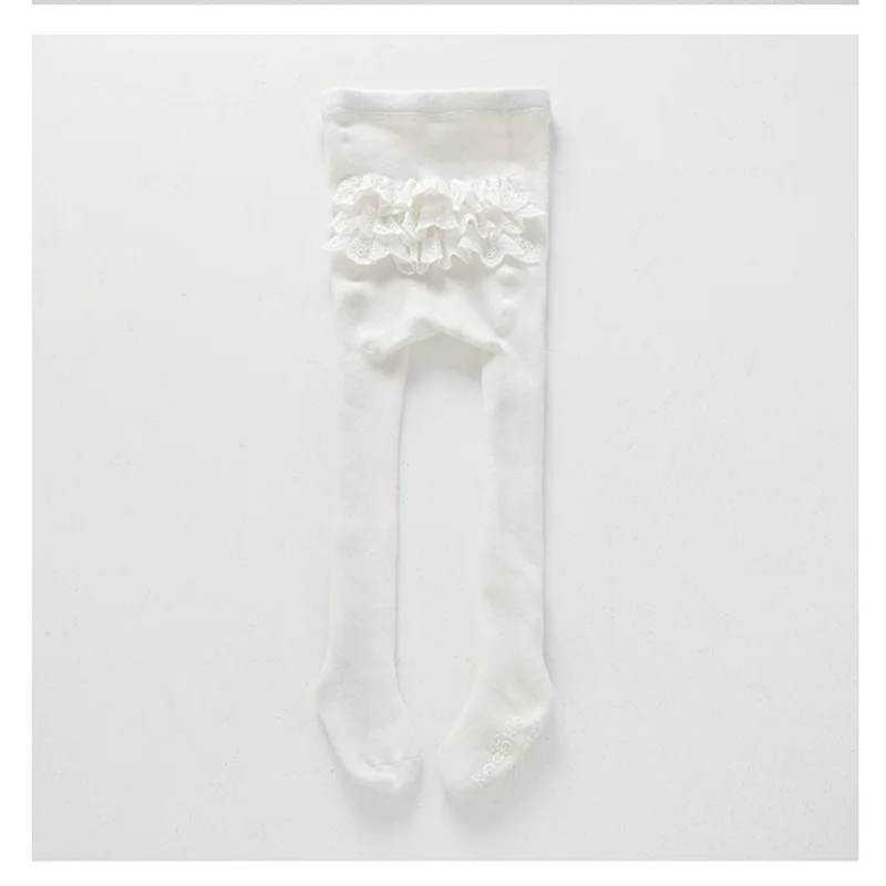 Новинка 2017 однотонные детские кружевные колготки с цветами для маленьких