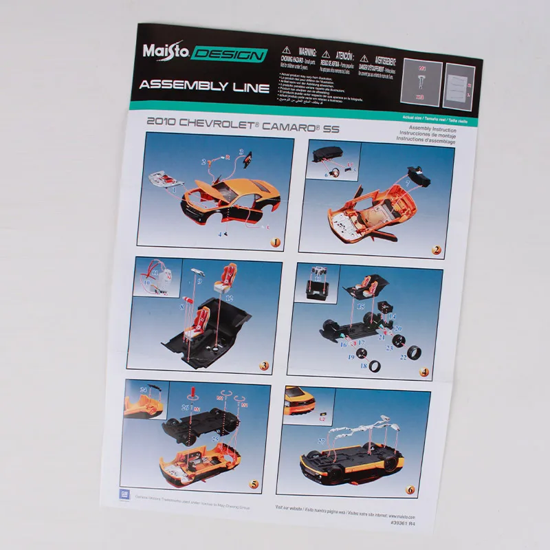 Bburago 1:24 2010 chevrolet camaro ss rs оранжевый набор для литья под давлением автомобиля модель