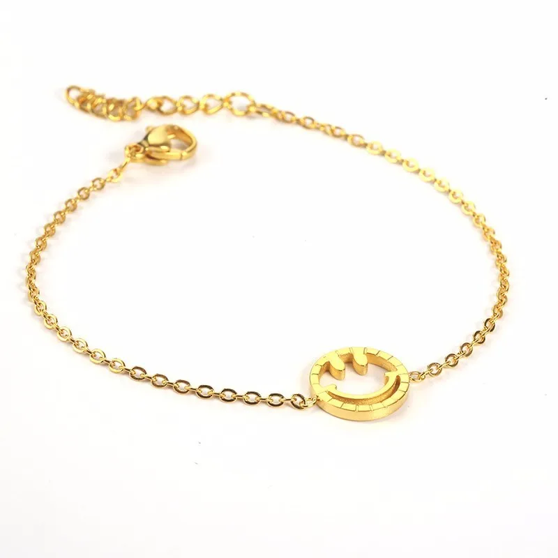 Браслет для женщин полый смайлик из нержавеющей стали |