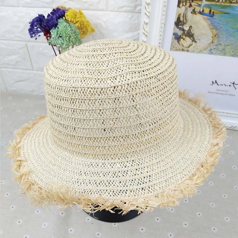 Модная повседневная женская Соломенная гладкая кепка шляпа от солнца Пляжная