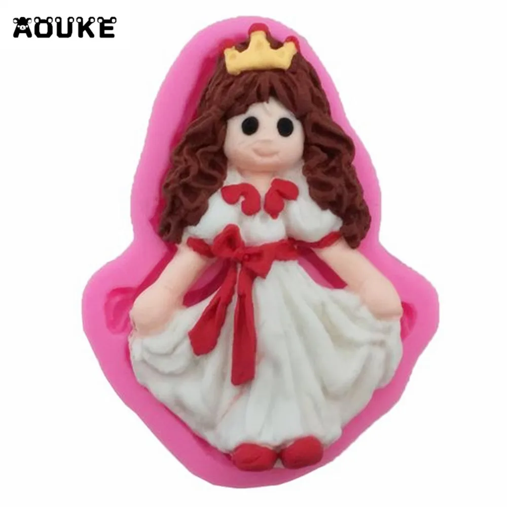 

Doll Princess Bride Girl Shape Fondant Cake Silicone Mold Chocolate Mould Biscuits Candy Molds Cake Decoration DIY Baking Tools
