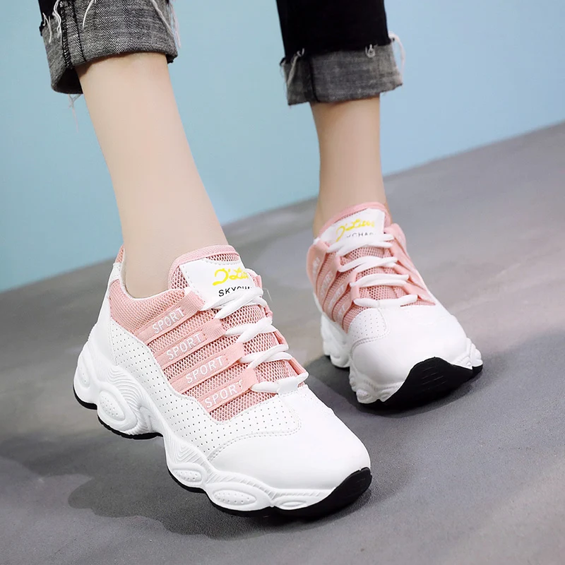 Дышащая женская обувь на платформе женские кроссовки летние массивные Zapatos De Mujer