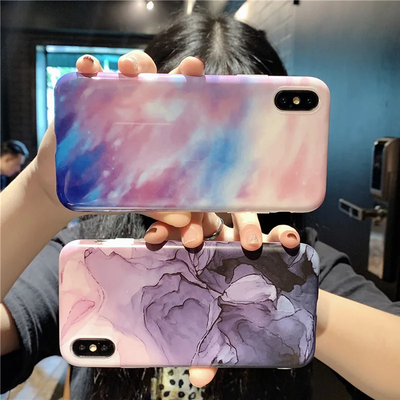 Lovebay мраморный чехол для телефона для iPhone 6, 6s, 7, 8 Plus, X, XR, XS, Max, модный абстрактный художественный мягкий IMD чехол для iPhone X, чехол для телефона
