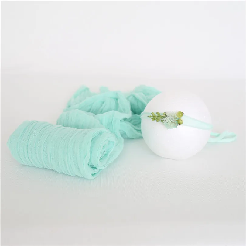 

Light Green Photography Wrap Set Knit Cotton Wrap Posing Layer Fabric Newborn Baby Swaddle Blanket Photo Props