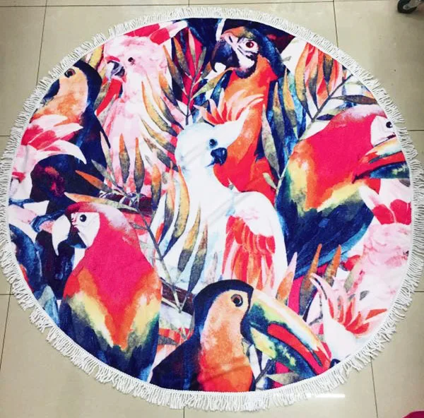

2018 New Fashion Microfiber Round Beach Towel with Tassels Bohemian Large Beach Towels Blanket Picnic Yoga Mat Boho Tablecloth