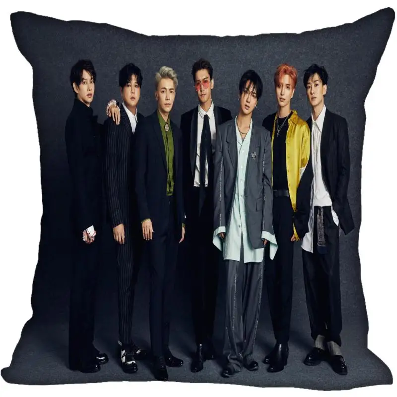 Корея-поп Super Junior печать квадратный шелк атласные наволочки 35x35 см, 40x40 см одна сторона напечатано настроить ваш образ подарок
