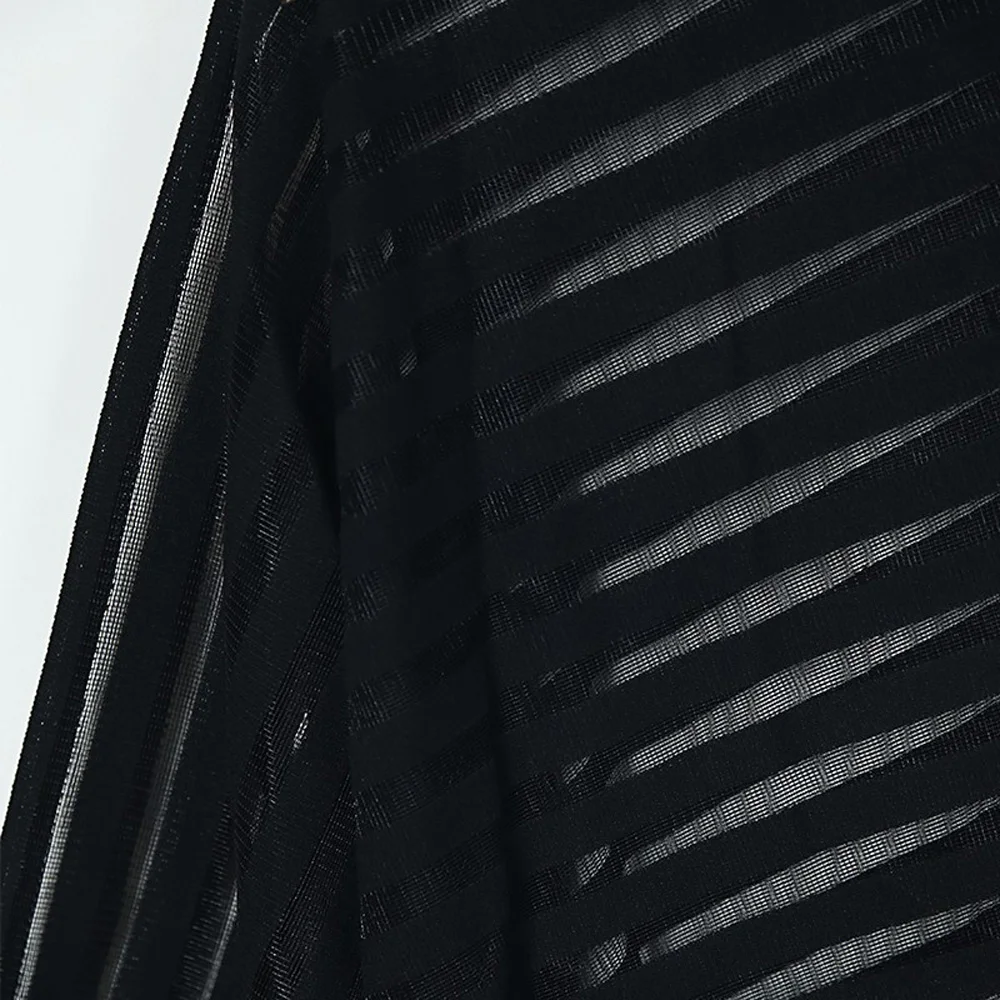 Женская прозрачная Сетчатая футболка с вырезами Клубная одежда длинным рукавом