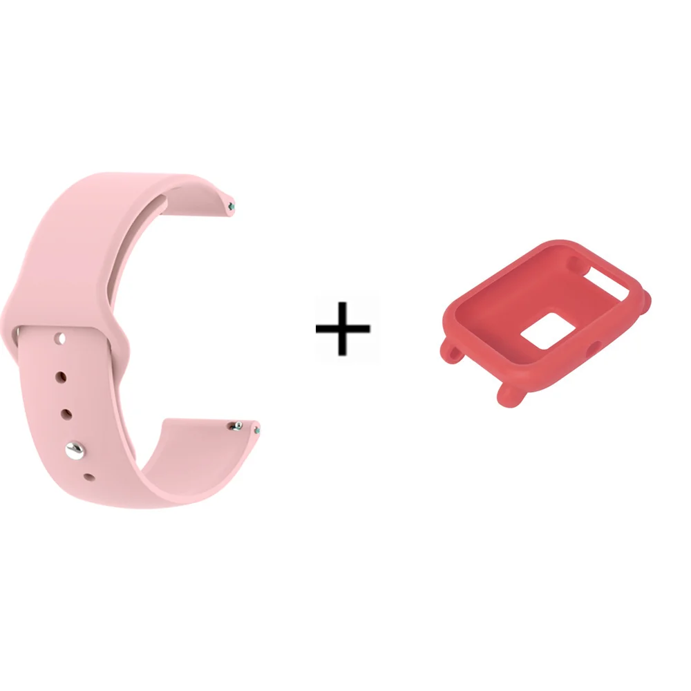 7 ТПУ ремешок для часов Amazfit Bip смарт-ремешок для Xiaomi Huami Amazfit Bip Молодежный спортивный силиконовый браслет+ чехол-крышка - Цвет: 7
