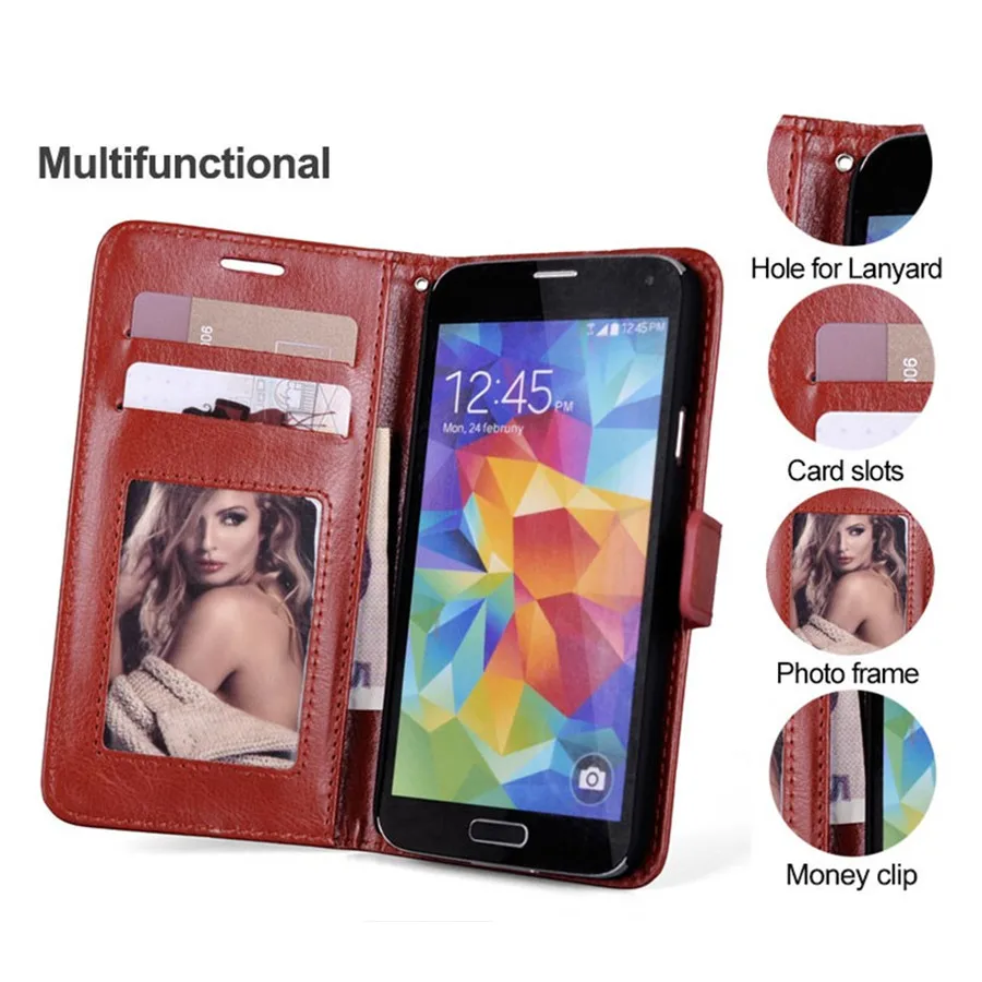 LANCASE Funda For Samsung Galaxy S6 Edge Case Wallet Luxury leather Card Slots Hard PC Stand Flip Cover Capa |