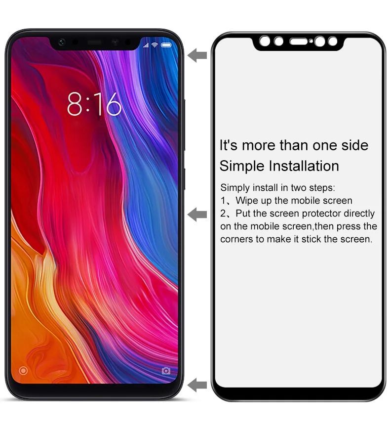 Xiaomi Mi8 закаленное стекло Xiaomi Mi8 стекло IMAK полное покрытие протектор экрана