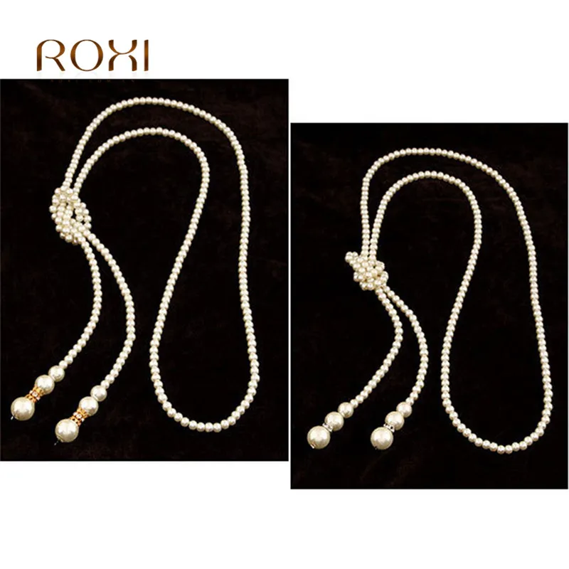 2018 длинное ожерелье с имитацией жемчуга и кисточками для женщин свитер массивное