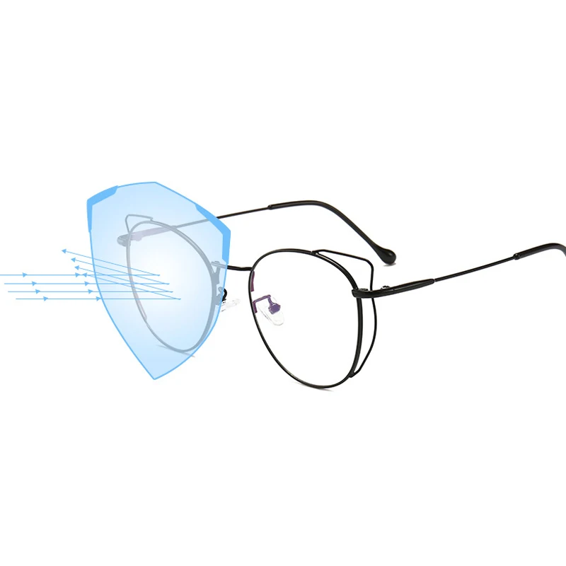 Zilead Anti Blue Light Cat Eyes Glasses Frame Metal Round Optical Spectacl For Women&Men Computer Eyeglasses Eyewear