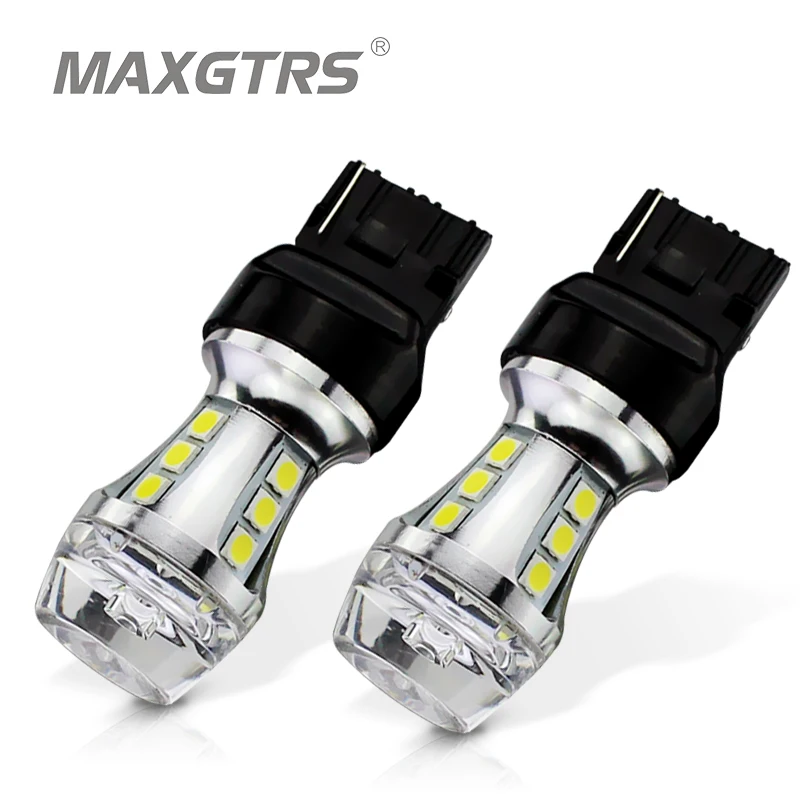 MAXGTRS 2x T20 W21W 7440 светодиодный лампочка 18SMD 3030 чип Автомобильный светодиодный задний Задний сигнал поворота DRL светильник белый Янтарный красный