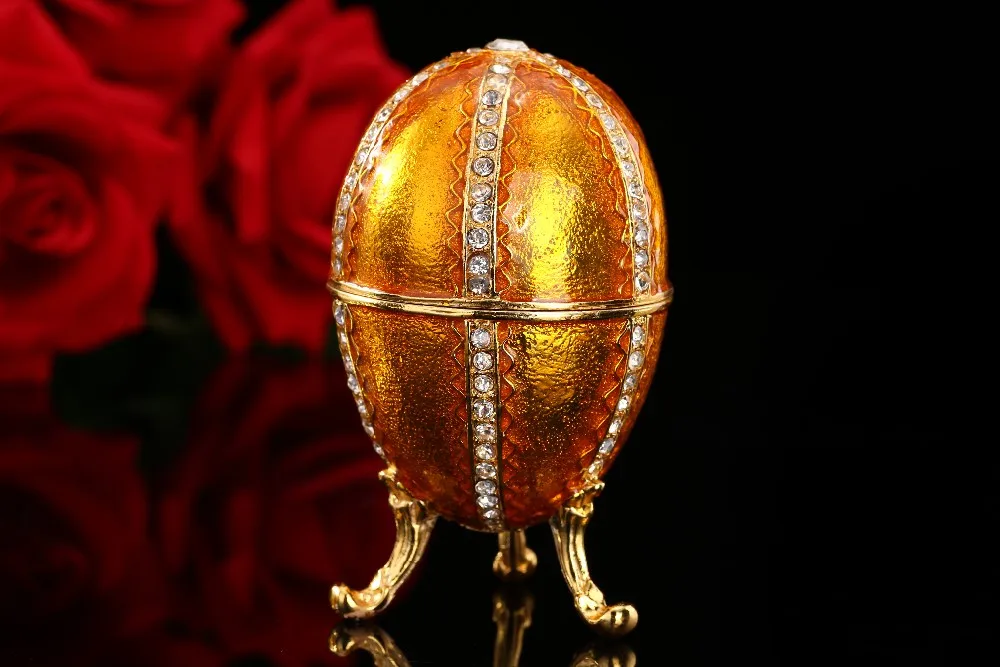 Новое поступление золотой qifu faberge яйцо Полезная шкатулка для ювелирных изделий металлические изделия
